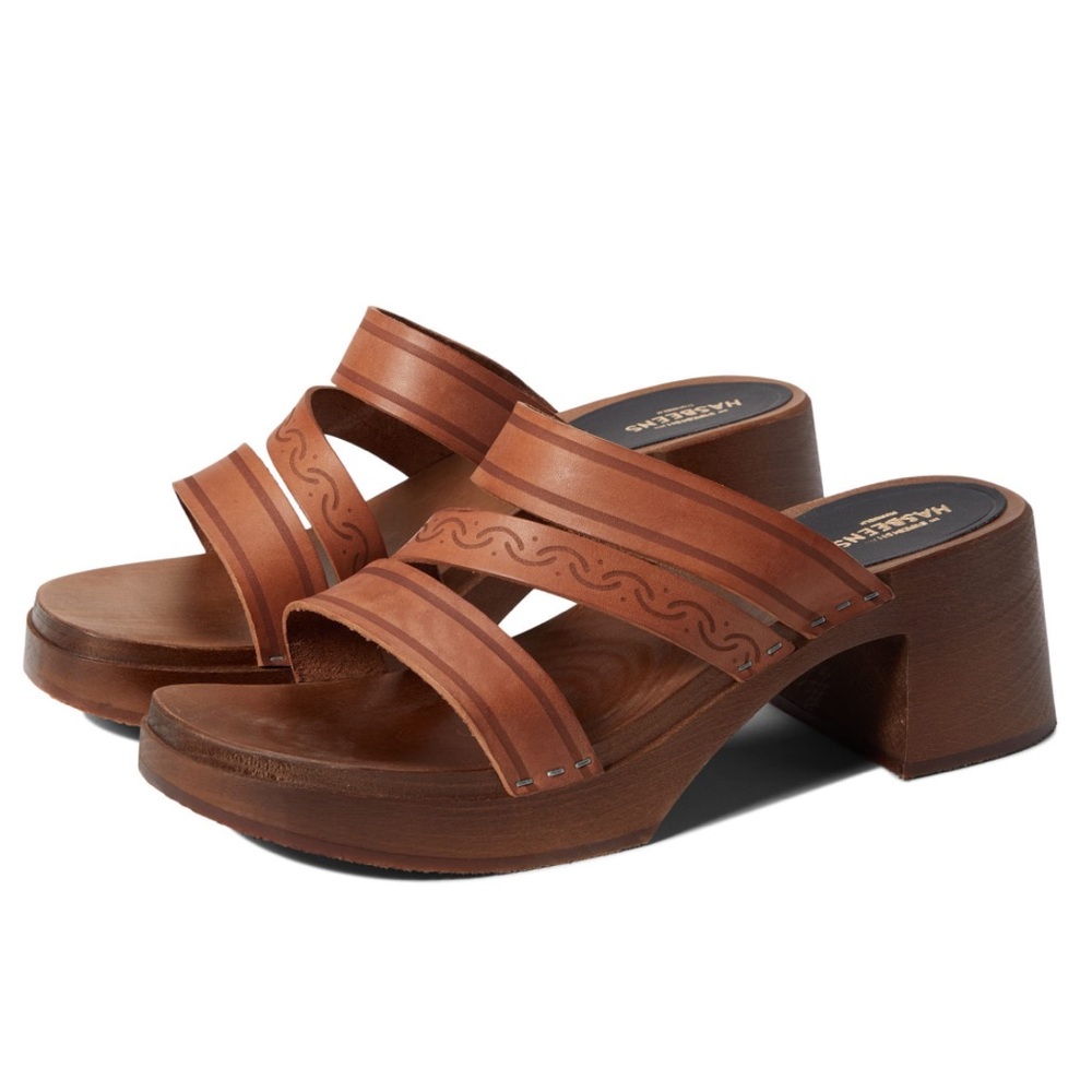 ❤️… Swedish Hasbeens Tan Leather Mules